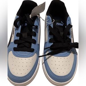 Puma Kids Sky Blue and White Sneakers